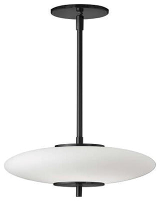 Maddie LED Pendant, 20W, Matte Black, Opal White Glass