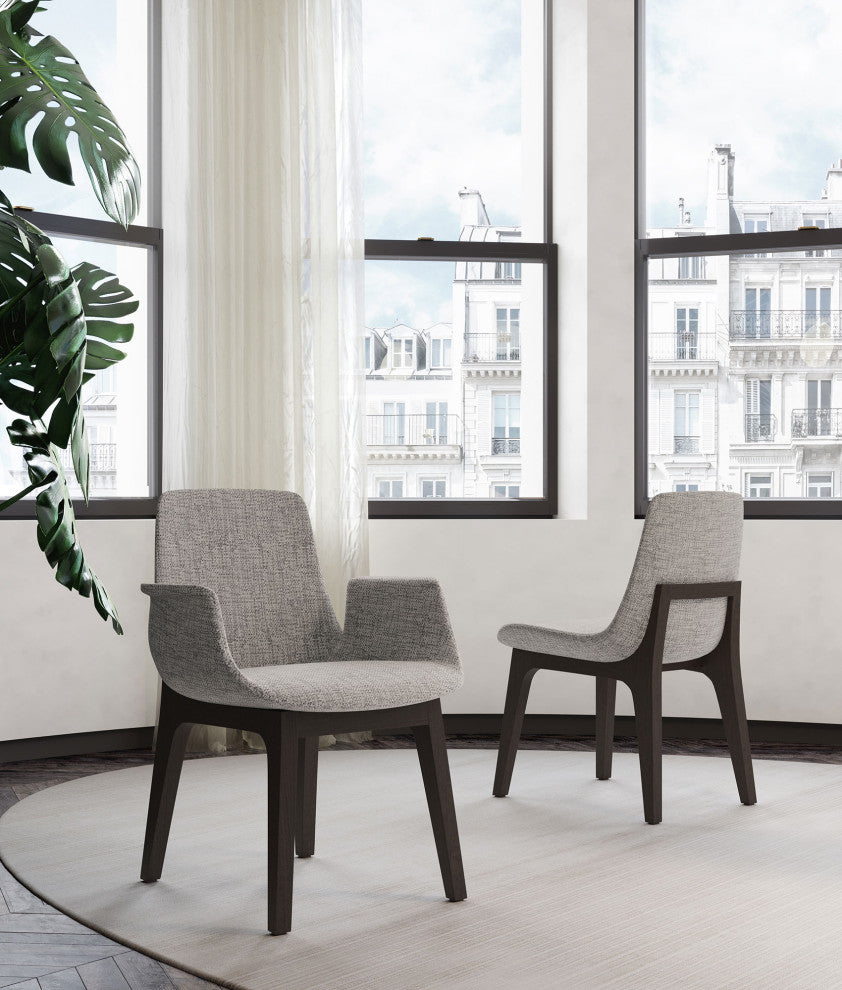 Mercer Dining Arm Chair, Gibraltar Fabric and Seared Ash