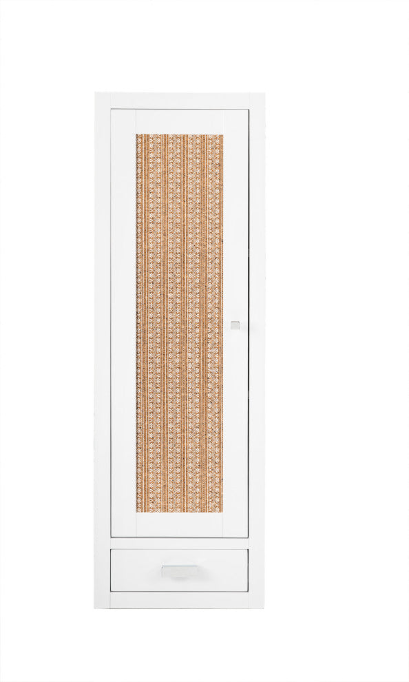 Addison 12" Depth Petite Tower Hutch - Left, Glossy White