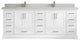Fenway 84 Double Sink Bath Vanity in White 2" Carrara Quartz
