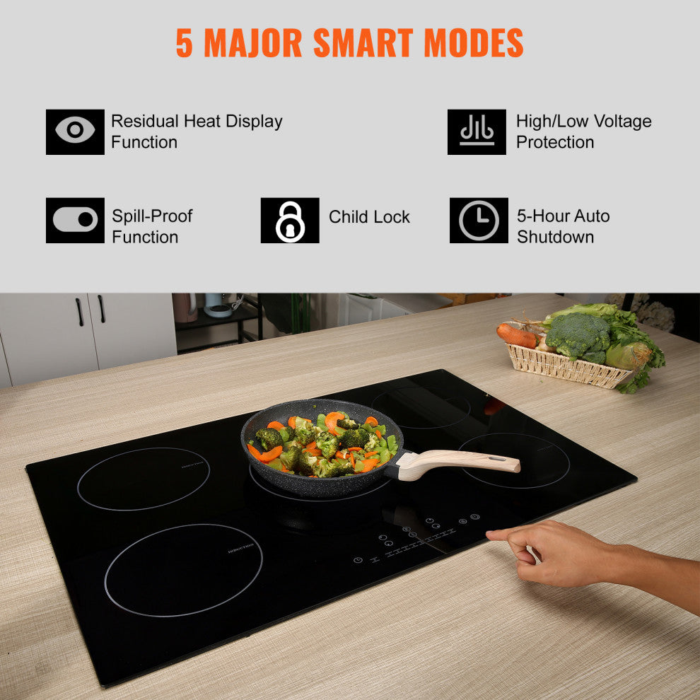 VEVOR Electric Cooktop Multi-Burners Ceramic Glass Stove Top Touch Control