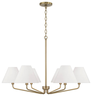 Capital Lighting 456661-714 Chadwick 6 Light 34"W Chandelier - Aged Brass
