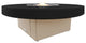 Circular Fire Pit Table, 48 D, Natural Gas, Black Top, Beige