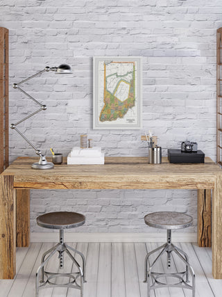 "Colored Indiana" Framed Painting Print, 24x36
