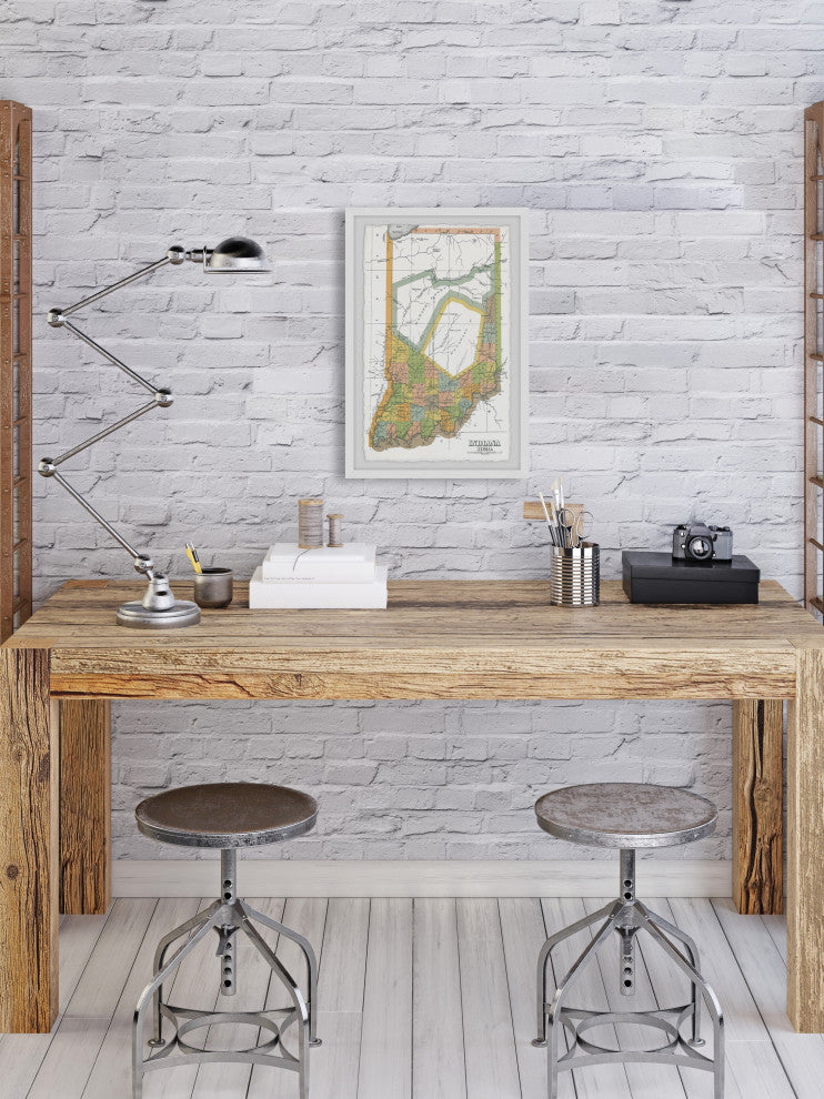 "Colored Indiana" Framed Painting Print, 24x36