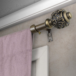 Tilly Curtain Rod, Antique Brass, 18-28"