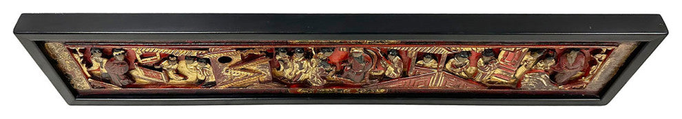 Consigned Antique Chinese 3d Carving Wood Panel Hanging Architectural Element
