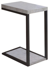 Industrial Faux Cement Designed Snack Table, Gray And Black
