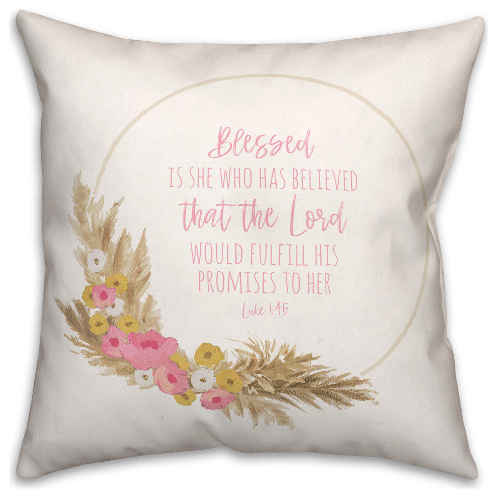 Blessed is She 18"x18" Spun Poly Pillow