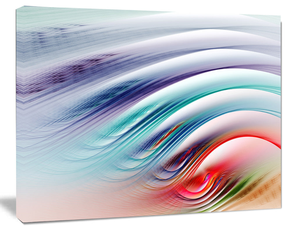 Water Ripples Rainbow Waves, Oversized Abstract Canvas Art Print, 60x40