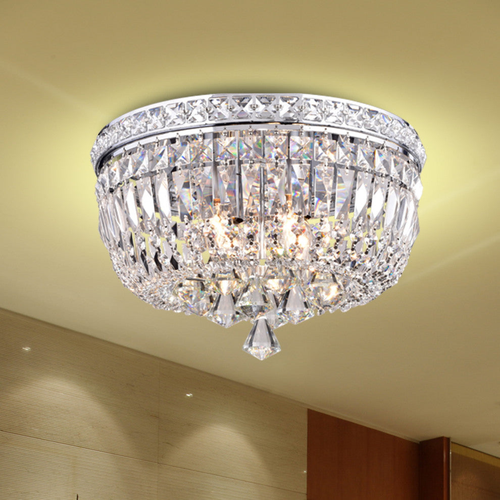 Silvia 4-Light Chrome and Crystal Flushmount