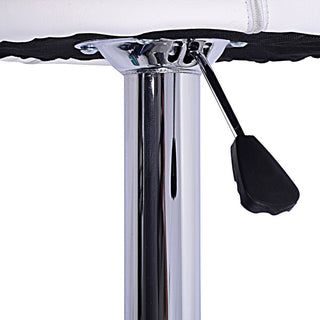 Set of 2 Adjustable Swivel Bar Stools Pub Chairs, White