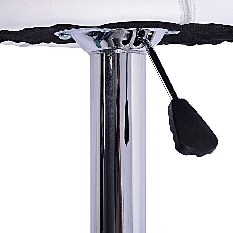 Set of 2 Adjustable Swivel Bar Stools Pub Chairs, White