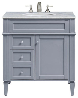 Elegant Decor Park Ave 32" Wood Single Bathroom Vanity in Gray
