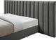 Pablo Velvet Upholstered Bed, Gray, Queen