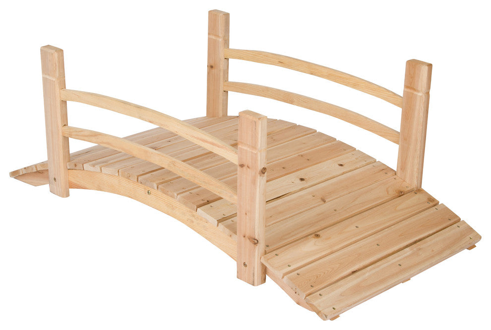 Natural Cedar Garden Bridge, Natural, 4 Ft.