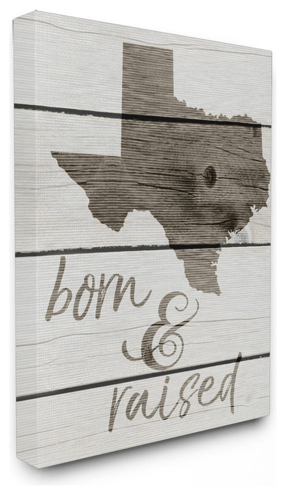 Stupell Industries Born And Raised Texas, 24 x 30