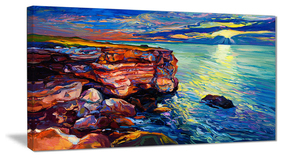 "Beautiful Ocean and Cliffs" Canvas Print