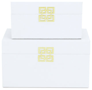 Midnight Charm Keepsake Boxes, Set of 2, White