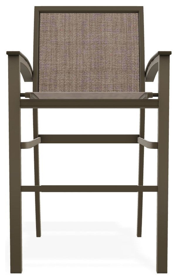 Bazza Sling Bar Height Stackable Outdoor Stool, Augustine Fennel/Beachwood
