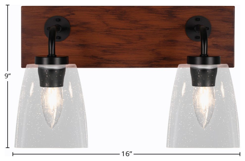 Oxbridge, Bath Bar, Matte Black & Painted Distressed Metal, 4.5" Clear Bubble