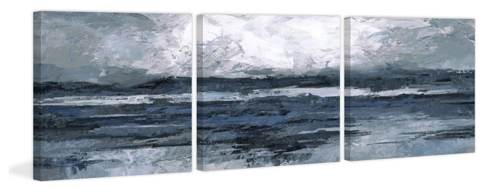 Dark Vast Ocean II Triptych, 120"x40"