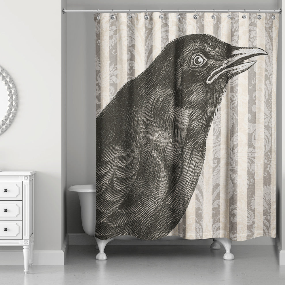Spooky Crow 71"x74" Shower Curtain