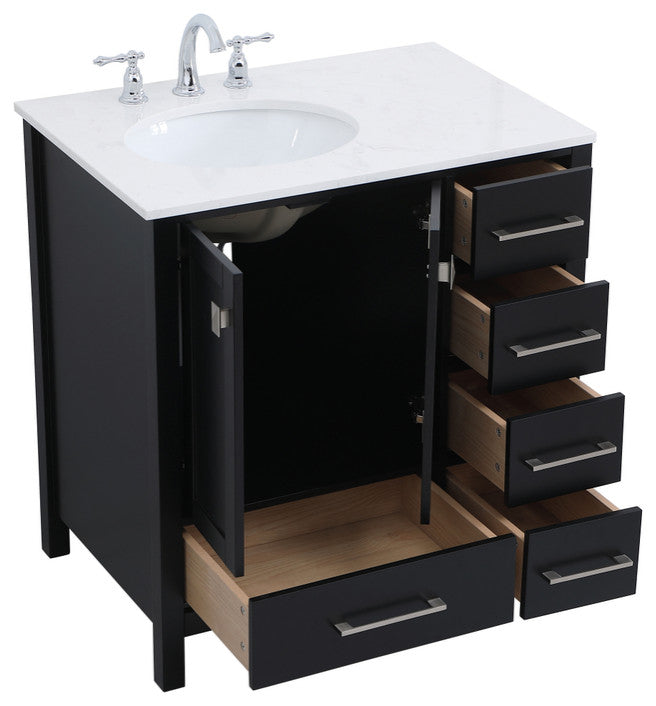 Isabel Black 32" Single Sink Bathroom Vanity