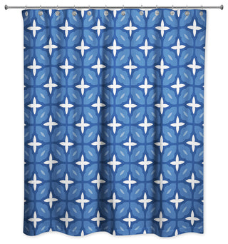 Tile Shower Curtain, Blue