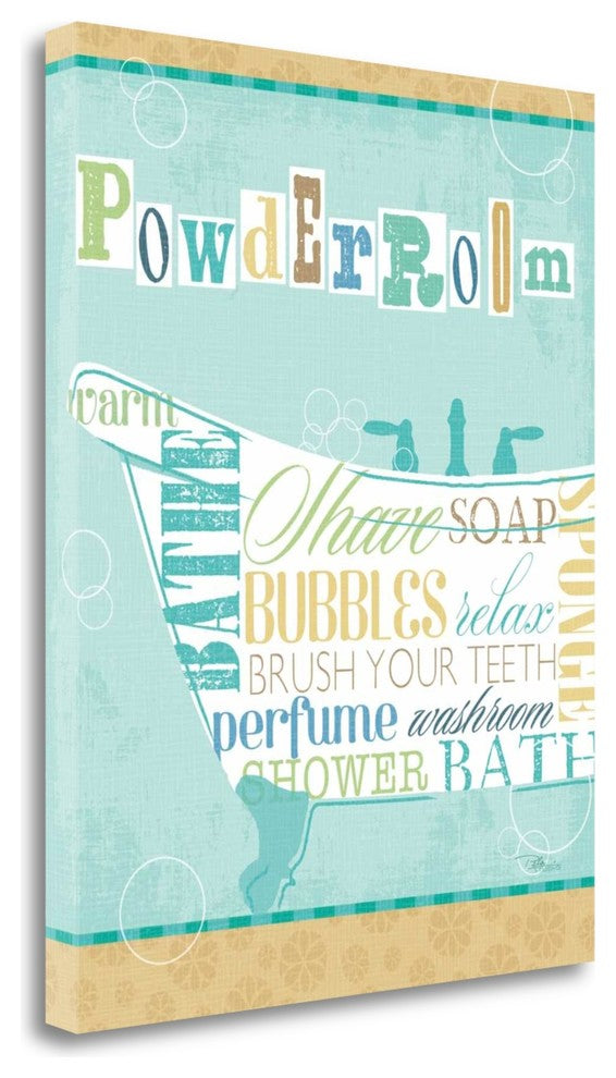 "Bathroom Words Tub I" By Pela Studio, Giclee Print on Gallery Wrap Canvas