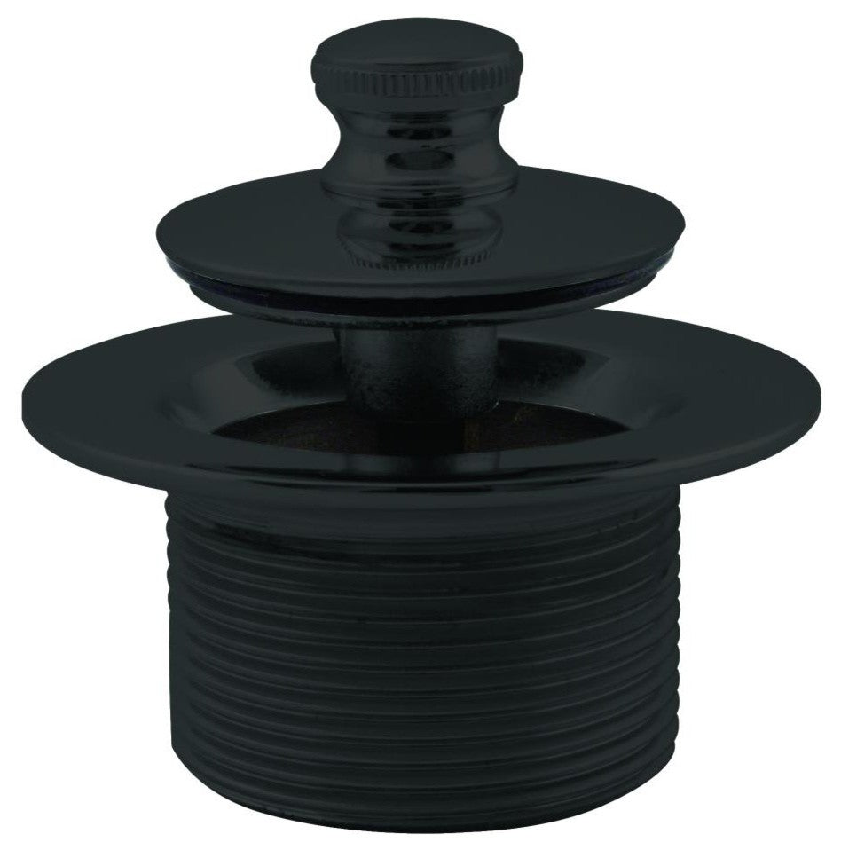 Twist & Close 1.5" Npsm Coarse Thread Bath Drain In Powder Coated Flat Black