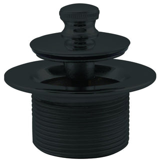 Twist & Close 1.5" Npsm Coarse Thread Bath Drain In Powder Coated Flat Black