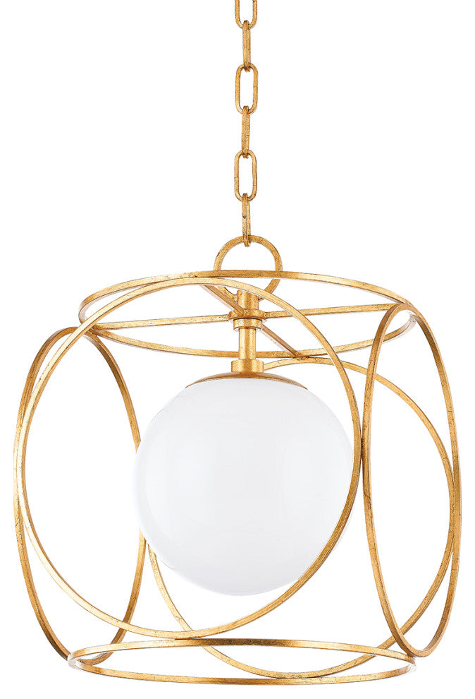 Claire 1-Light Small Pendant Vintage Gold Leaf