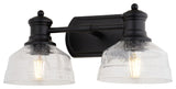 Vaxcel Lighting W0503 Beloit 2 Light 17"W Vanity Light - Matte Black