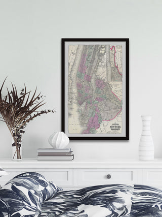 "New York Plan" Framed Painting Print, 16x24