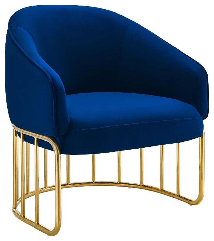 Legacy Performance Velvet Armchair, Navy