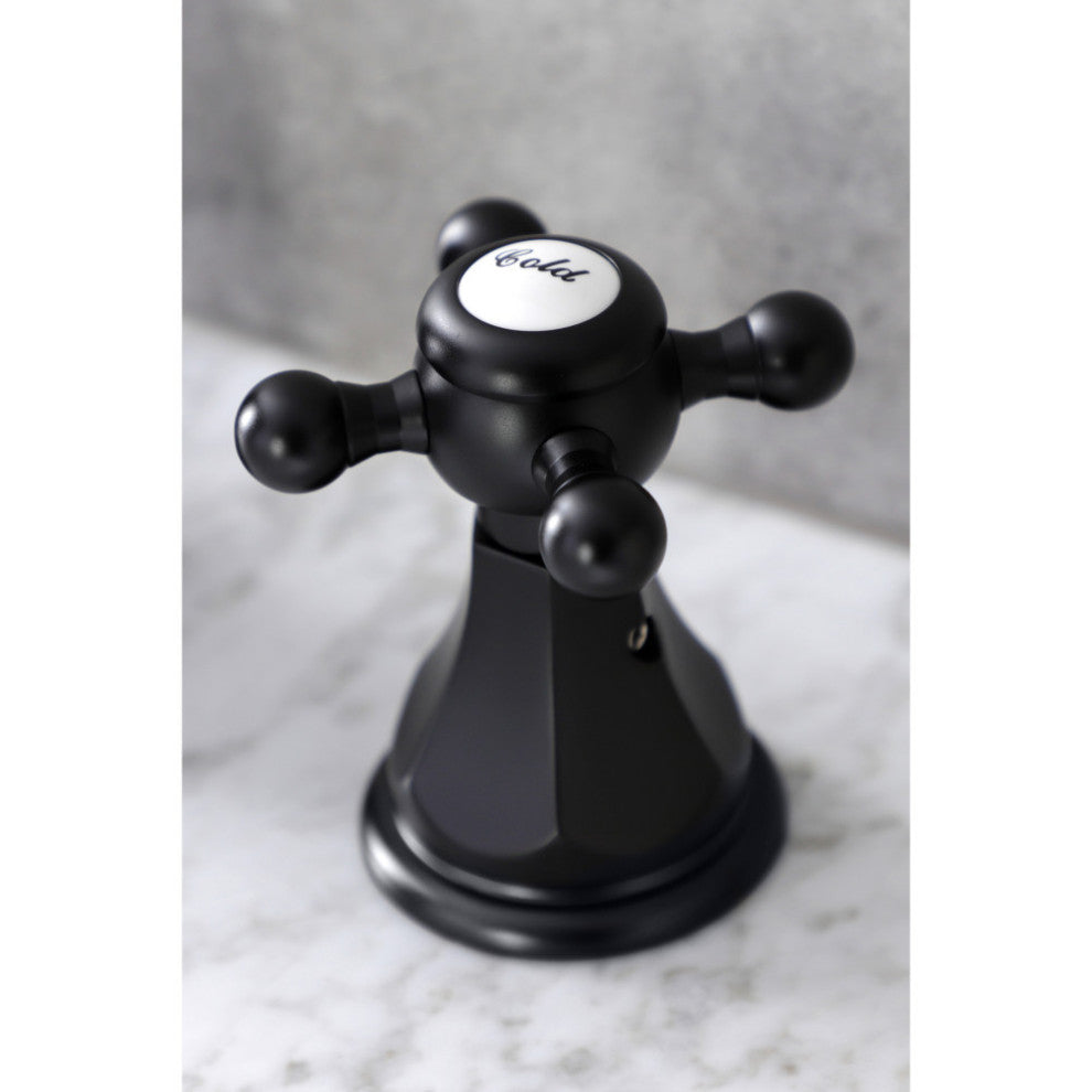 Kingston Brass KB4980BX Widespread Bathroom Faucet and Pop-Up Drain, Matte Black
