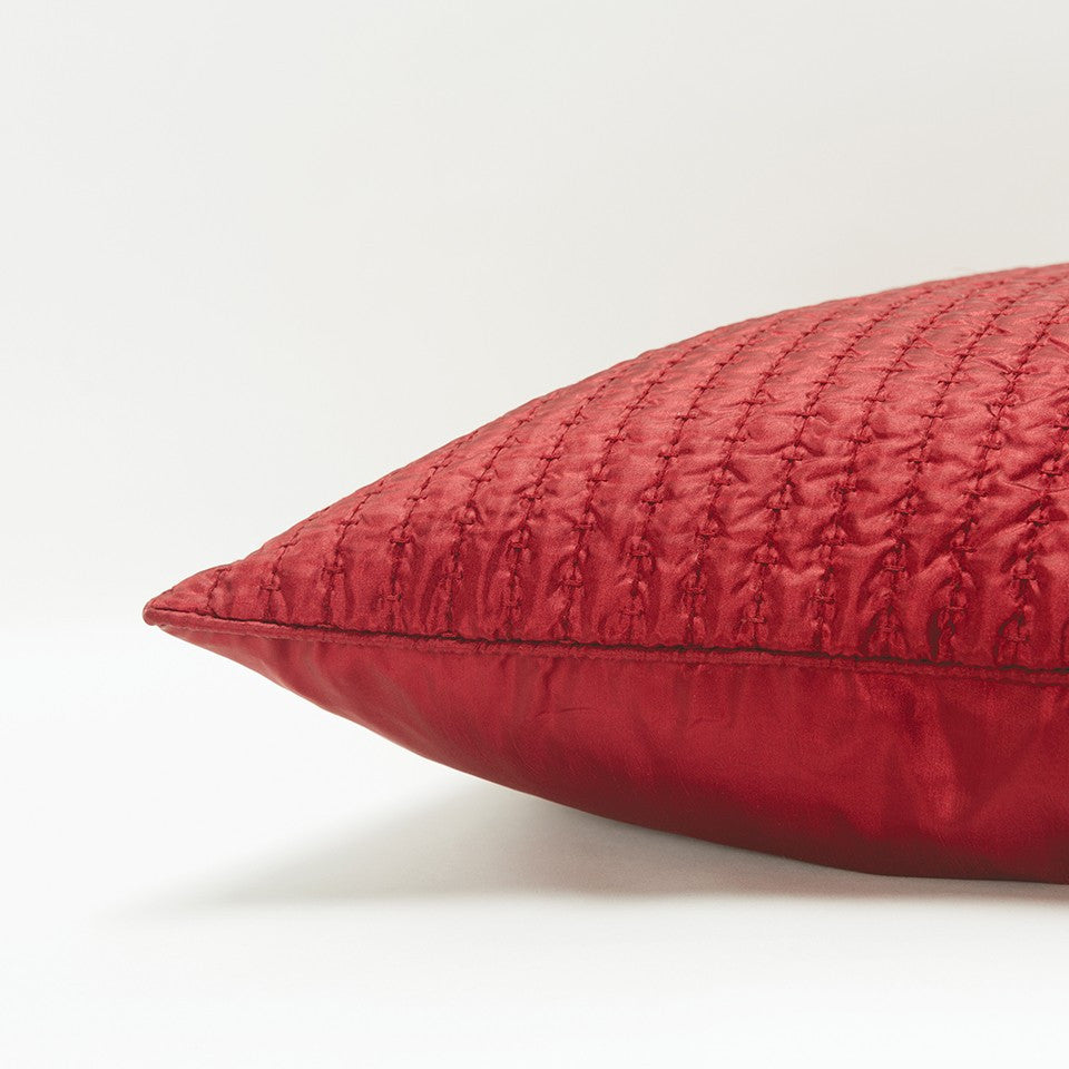 Red Smooth Weaved Modern Throw Pillow