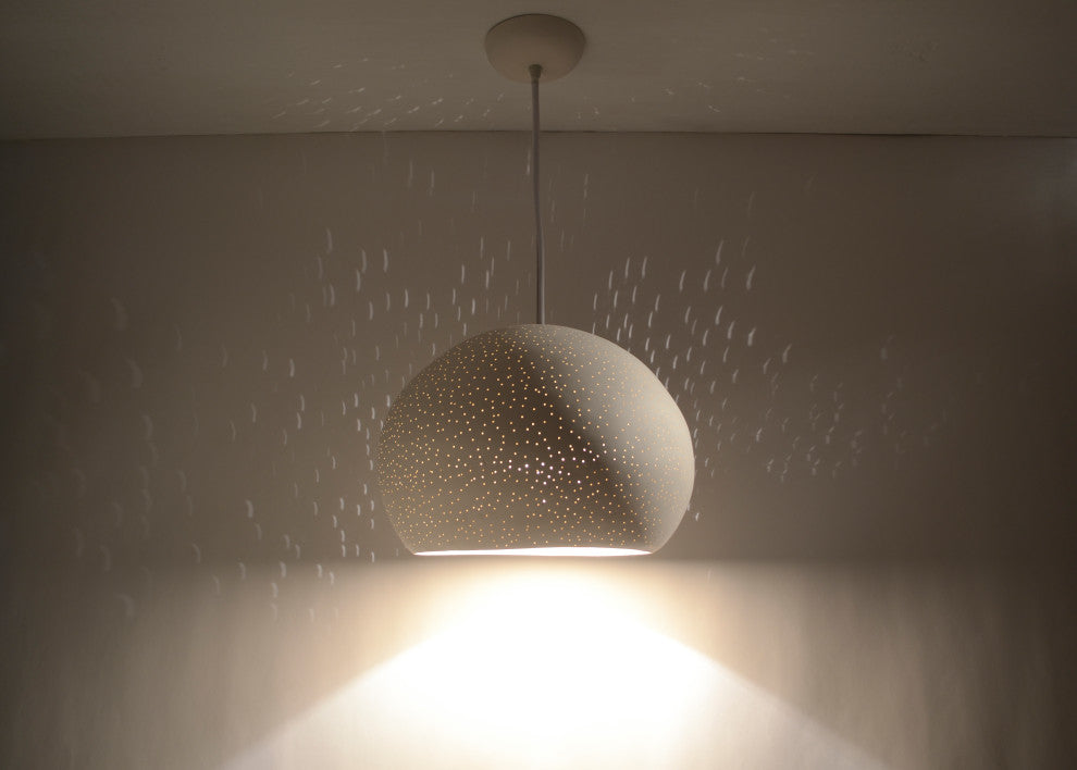 Pendant Lamp 15" Claylight Pendant, Dot Pattern, Led Bulb