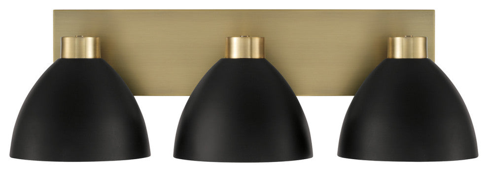 Capital Lighting 152031 Ross 3 Light 25"W Vanity Light - Aged Brass / Black