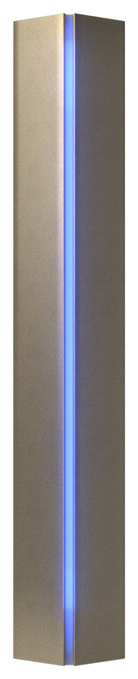 Gallery Small Sconce, Soft Gold Finish, Blue Glass