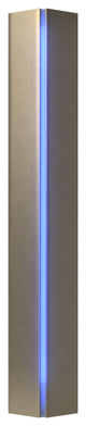 Gallery Small Sconce, Soft Gold Finish, Blue Glass