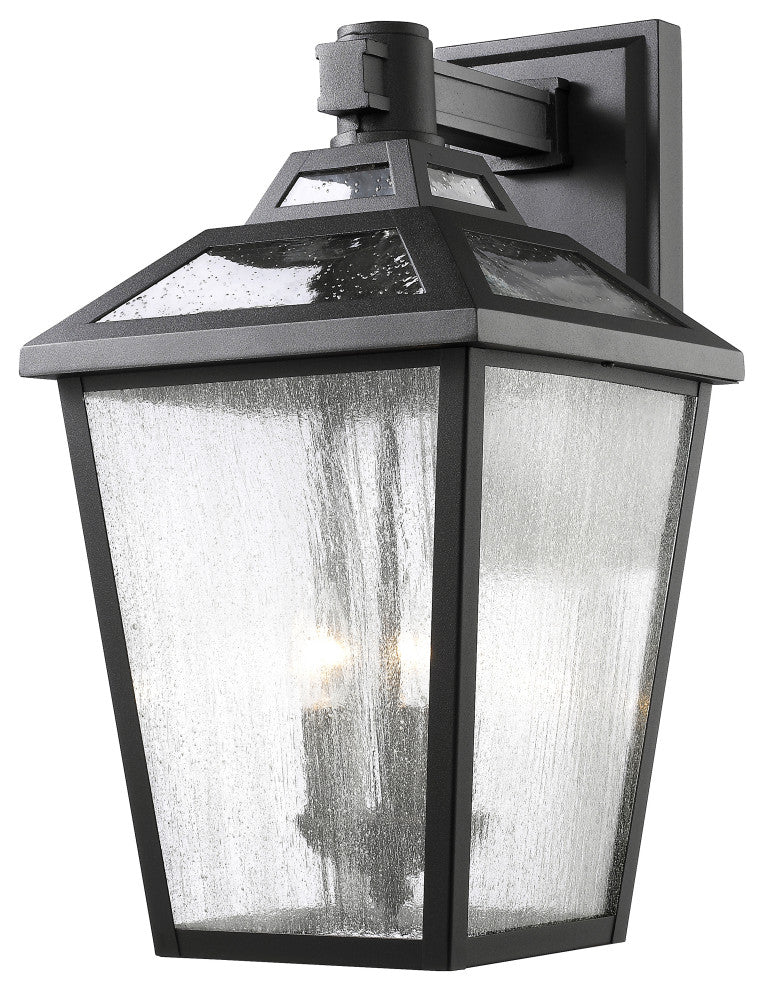 Bayland Collection 3 Light Outdoor Wall Light in Black Finish