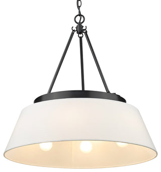 Penn Chandelier With Modern White Shade Shade