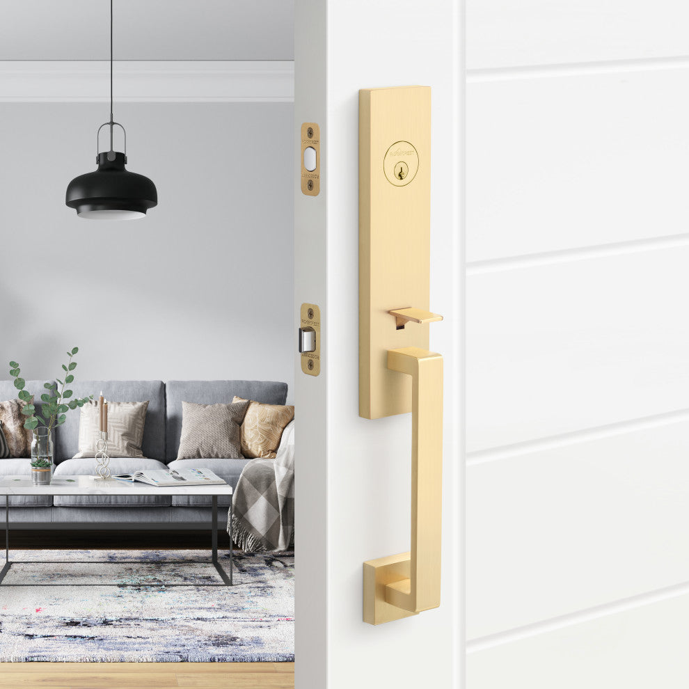 Turin Handleset, Satin Brass, Zermatt Interior Trim