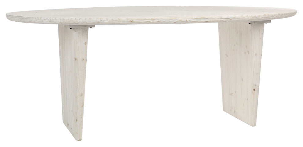 Avery 79" Oval White Wash Dining Table