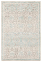 Isla Hand Knotted Wool Rectangle Area Rug, 7'3/4" x 10'1/2", White/Blue/Gray