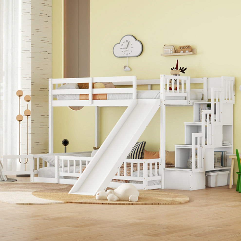 Gewnee Twin Over Full Bunk Bed with Slide