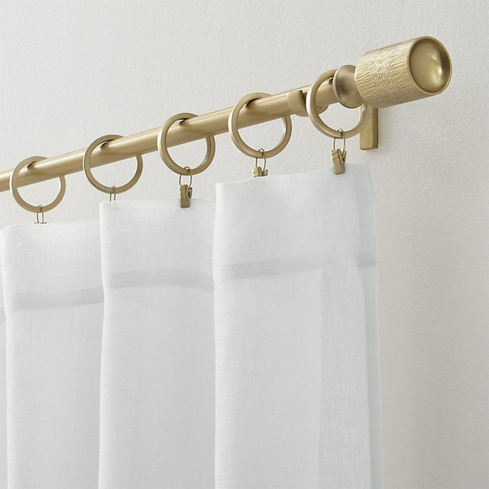 Betsy Rod Pocket Linen Drape, White, 50"x108"