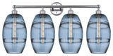 Edison-Vaz 4-Light 35" Bath Vanity Light, Polished Chrome, Princess Blue